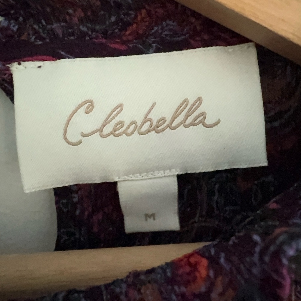 Cleobella Purple Floral Ruffled Long Sleeve Blouse Medium - Picture 5 of 7